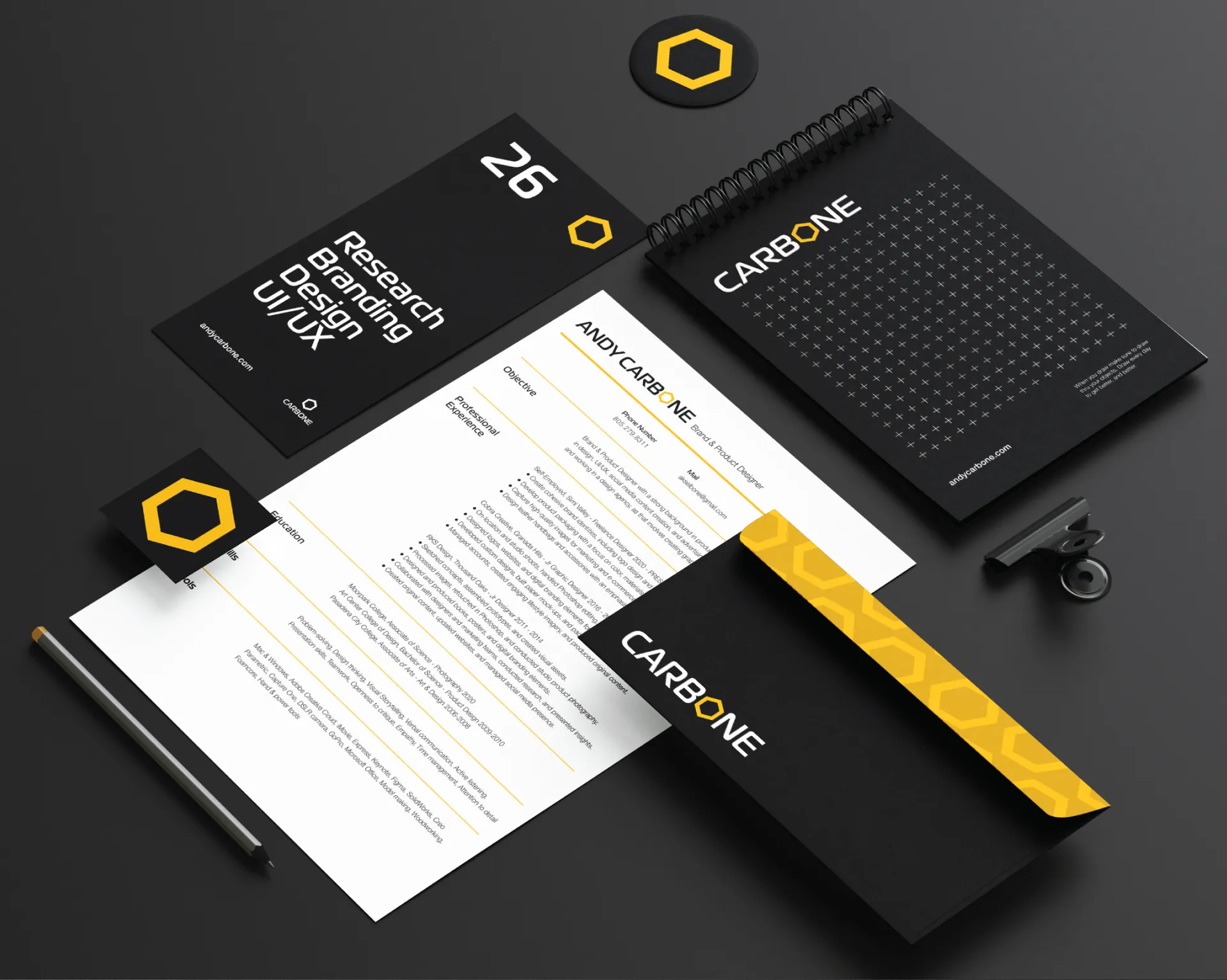 Carbone Personal Branding Mockup resume